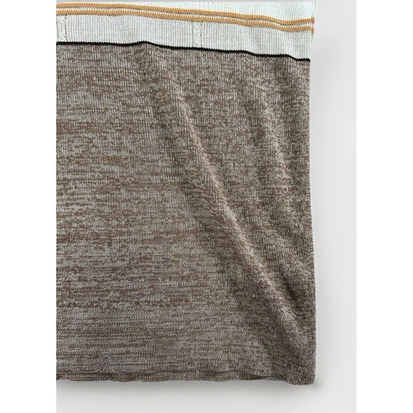 VTG 70s SPORTWEAR Acrylic Knit Polo Shirt Sz Lg R.O.C. Retro Striped Long Sleeve - Picture 3 of 6